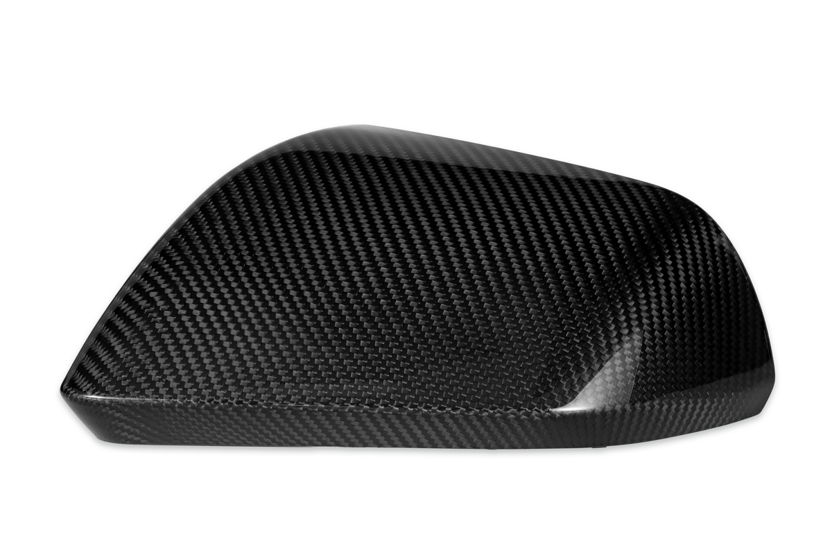 Carbon fiber mirror cover weave and clear coat detail