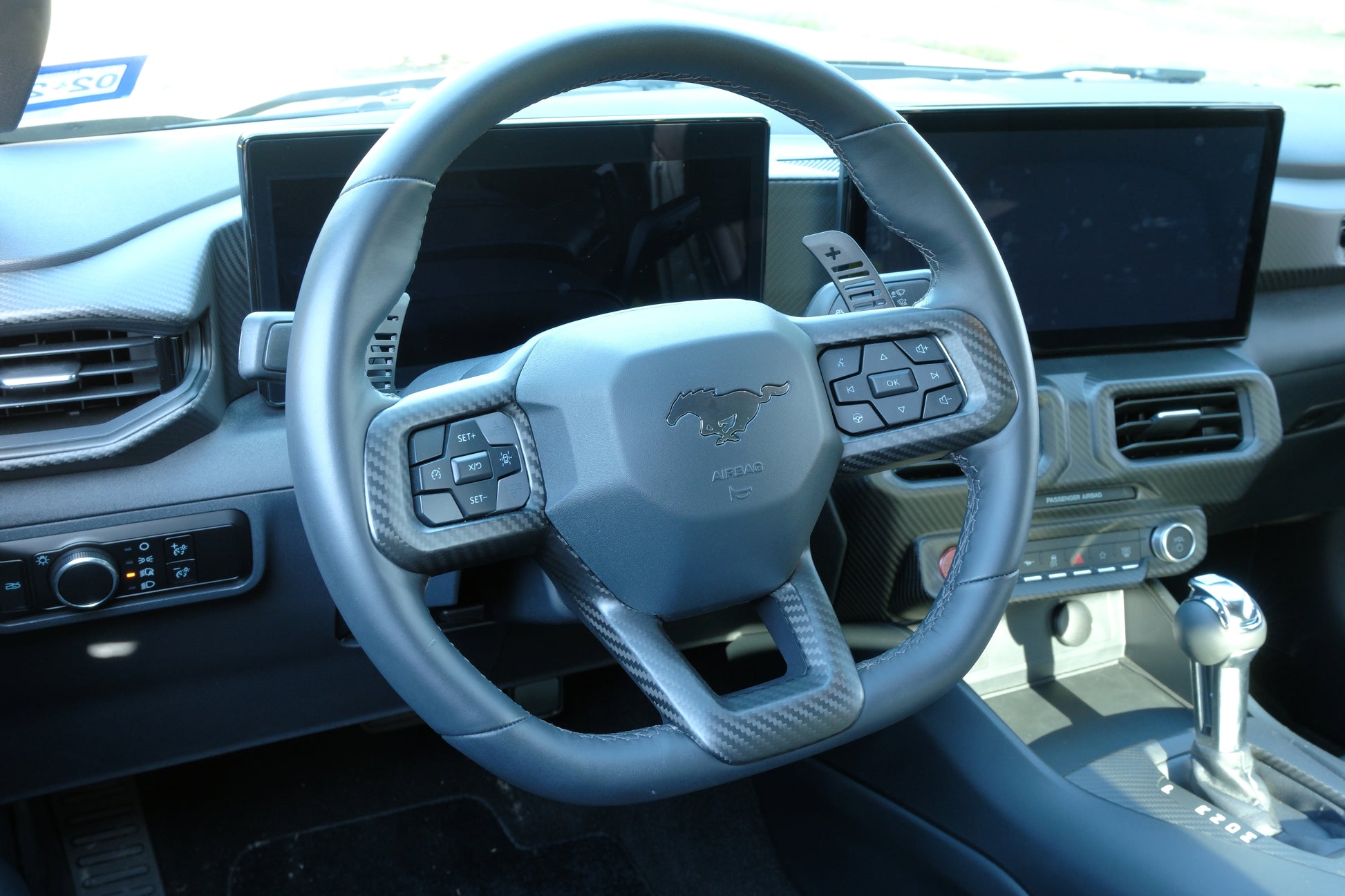 Recon billet shift paddles in Mustang S650 cabin